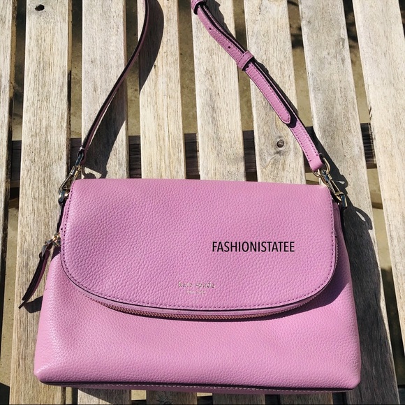 Kate spade large flap crossbody Polly orchid 527 - Picture 2 of 8